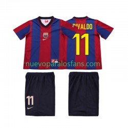 Camiseta de Fútbol FC Barcelona Ronaldo 11 Retro Niño Casa 1998 1999 Manga Corta