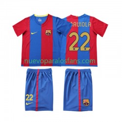 Camiseta de Fútbol FC Barcelona SAUIOLA 22 2007 Retro Niño Casa 2006 Manga Corta