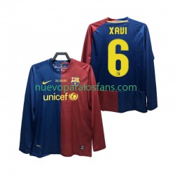 Camiseta de Fútbol FC Barcelona XAVI 6 Champions League 2009 Retro Hombre Casa 2008 Manga Larga