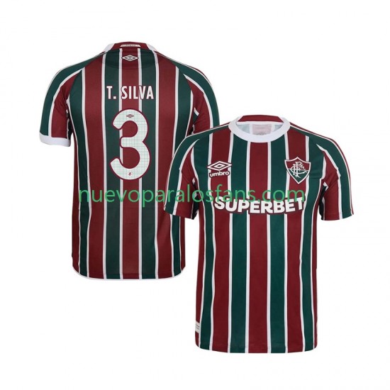 Camiseta de Fútbol Fluminense Thiago Silva 3 Hombre Casa 2025-2026 Manga Corta