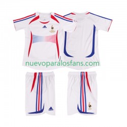 Camiseta de Fútbol Francia Retro Niño Exterior 2006 Manga Corta