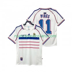 Camiseta de Fútbol Francia PIRES 11 Retro Hombre Exterior 1998 Manga Corta