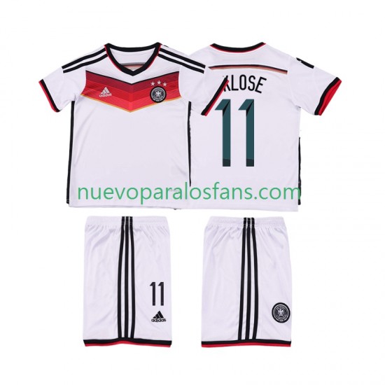 Camiseta de Fútbol Alemania KLOSE 11 2014 Retro Niño Casa Manga Corta