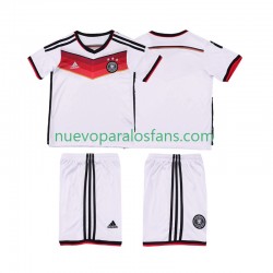 Camiseta de Fútbol Alemania 2014 Retro Niño Casa Manga Corta