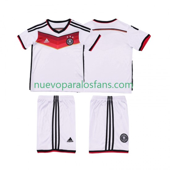 Camiseta de Fútbol Alemania 2014 Retro Niño Casa Manga Corta