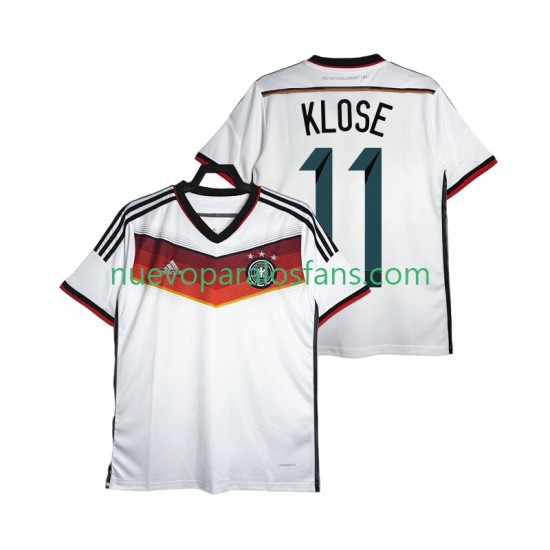 Camiseta de Fútbol Alemania Klose 11 2014 Retro Hombre Casa Manga Corta