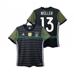 Camiseta de Fútbol Alemania MULLER 13 2016 Retro Hombre Exterior Manga Corta