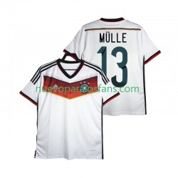 Camiseta de Fútbol Alemania MULLER 13 2014 Retro Hombre Casa Manga Corta