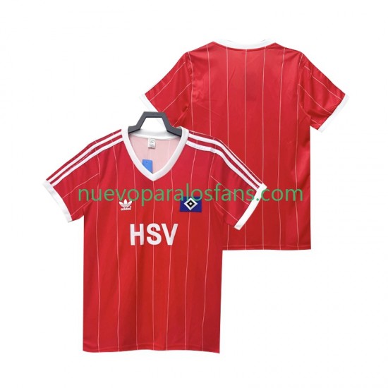 Camiseta de Fútbol Hamburger SV 1983 1984 Retro Hombre Exterior Manga Corta