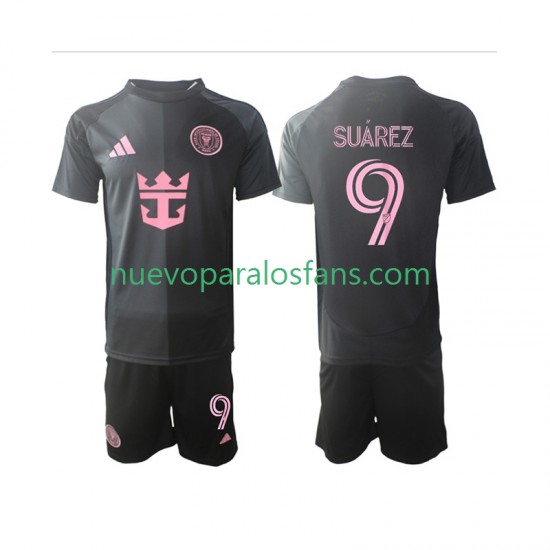 Camiseta de Fútbol Inter Miami Suárez Luis 9 Niño Exterior 2025 Manga Corta