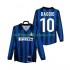 Camiseta de Fútbol Inter Milan BAGGIO 10 Retro Hombre Casa 1998 1999 Manga Larga