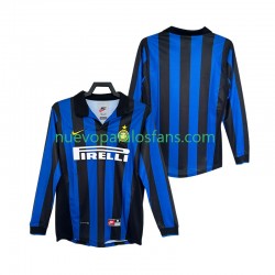 Camiseta de Fútbol Inter Milan Retro Hombre Casa 1998 1999 Manga Larga