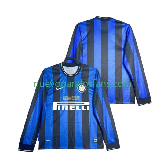 Camiseta de Fútbol Inter Milan 2009 Retro Hombre Casa 2010 Manga Larga