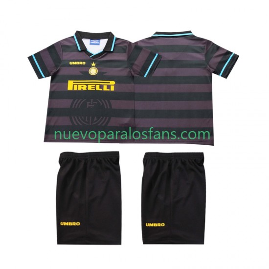 Camiseta de Fútbol Inter Milan 1997 Retro Niño Tercera 1998 Manga Corta