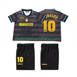 Camiseta de Fútbol Inter Milan Ronaldo 10 1997 Retro Niño Tercera 1998 Manga Corta