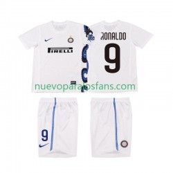 Camiseta de Fútbol Inter Milan Ronaldo 9 Retro Niño Exterior 2011 2010 Manga Corta