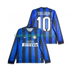 Camiseta de Fútbol Inter Milan SNEIJDER 10 2009 Retro Hombre Casa 2010 Manga Larga