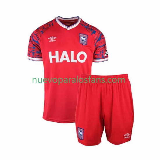 Camiseta de Fútbol Ipswich Town Niño Exterior 2025-2026 Manga Corta