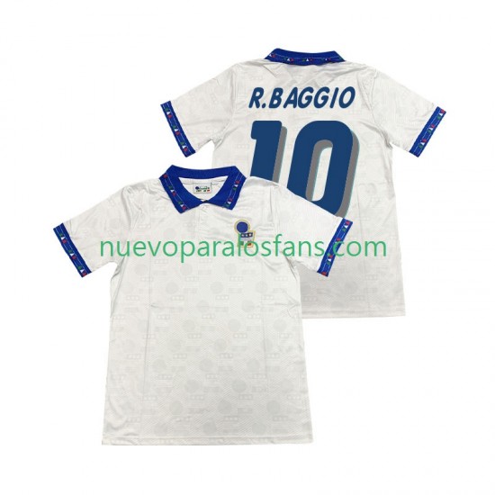 Camiseta de Fútbol Italia Roberto Baggio 10 Retro Hombre Exterior 1994 Manga Corta