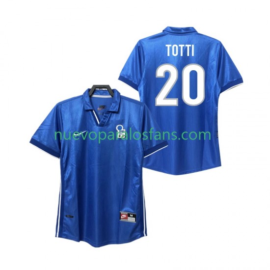 Camiseta de Fútbol Italia Totti 20 Retro Hombre Casa 1998 Manga Corta
