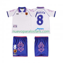 Camiseta de Fútbol Japón NAKATA 8 Retro Niño Exterior 1998 Manga Corta