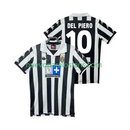 Camiseta de Fútbol Juventus DEL PIERO 10 2000 Retro Hombre Casa 1999 Manga Corta