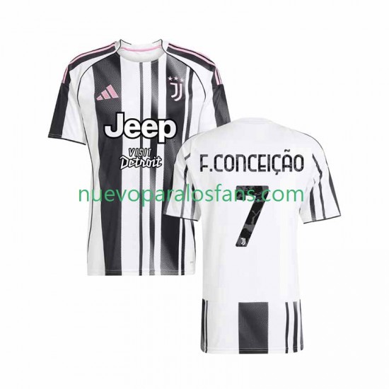 Camiseta de Fútbol Juventus Francisco Conceicao 7 Hombre Casa 2025-2026 Manga Corta