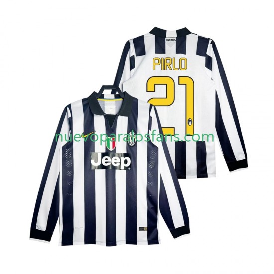 Camiseta de Fútbol Juventus Pirlo 21 2014 2015 Retro Hombre Casa Manga Larga