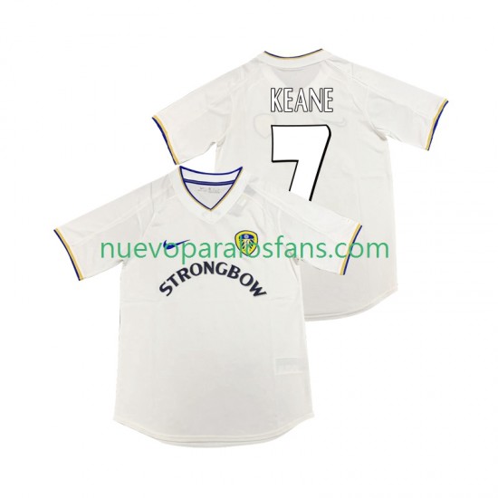 Camiseta de Fútbol Leeds United KEANE 7 2000 2001 Retro Hombre Casa Manga Corta