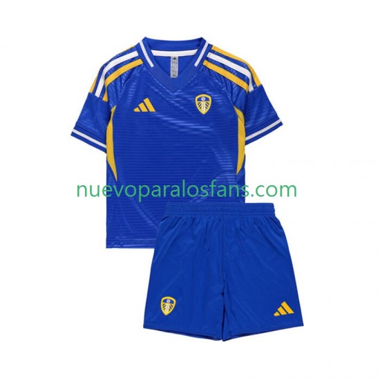 Camiseta de Fútbol Leeds United Niño Exterior 2025-2026 Manga Corta