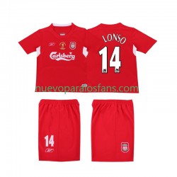 Camiseta de Fútbol Liverpool ALONSO 14 LWP 2005 Retro Hombre Casa 2004 Manga Corta