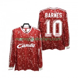 Camiseta de Fútbol Liverpool BARNES 10 1989 1991 Retro Hombre Casa Manga Larga