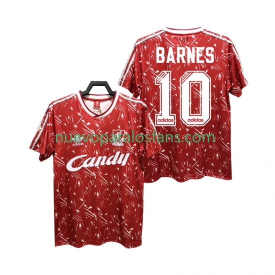 Camiseta de Fútbol Liverpool BARNES 10 1989 1991 Retro Hombre Casa Manga Corta