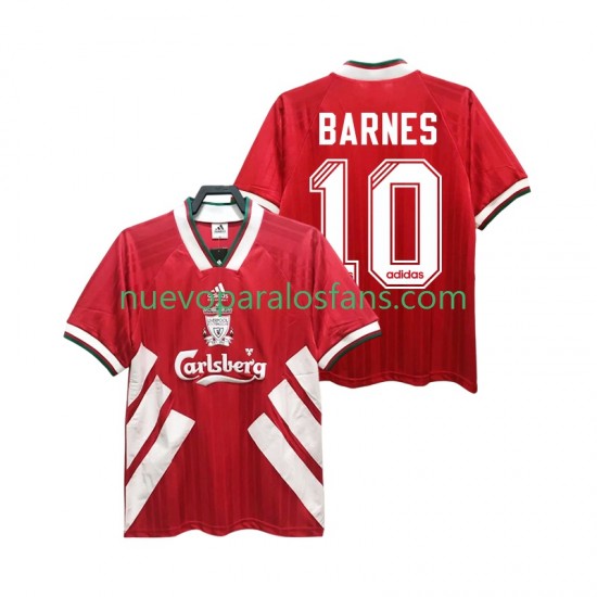 Camiseta de Fútbol Liverpool BARNES 10 1993 1995 Retro Hombre Casa Manga Corta
