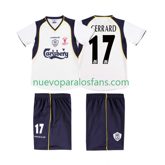 Camiseta de Fútbol Liverpool GERRARD 17 LWP 2001 Retro Hombre Exterior 2002 Manga Corta