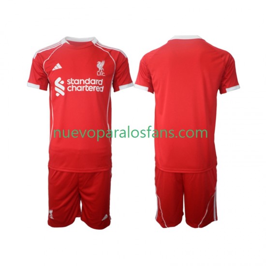 Camiseta de Fútbol Liverpool Niño Casa 2025-2026 Manga Corta