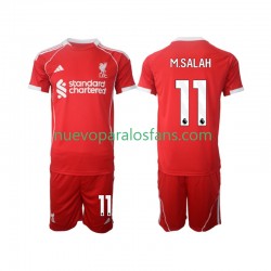 Camiseta de Fútbol Liverpool Mohamed Salah 11 Niño Casa 2025-2026 Manga Corta