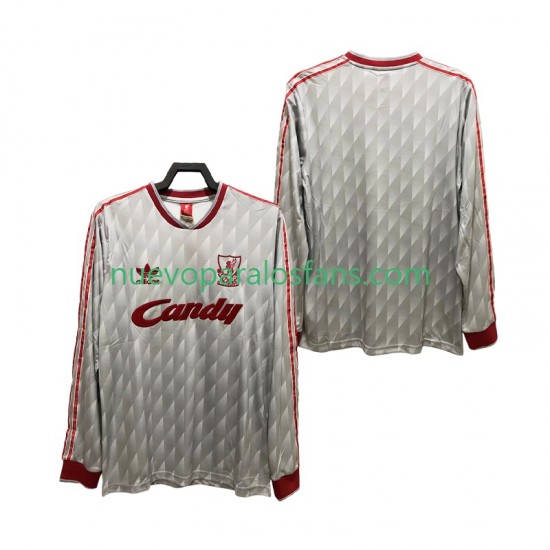 Camiseta de Fútbol Liverpool 1989 1991 Retro Hombre Exterior Manga Larga