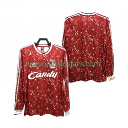 Camiseta de Fútbol Liverpool 1989 1991 Retro Hombre Casa Manga Larga