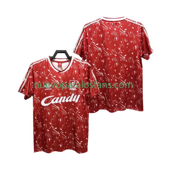 Camiseta de Fútbol Liverpool 1989 1991 Retro Hombre Casa Manga Corta
