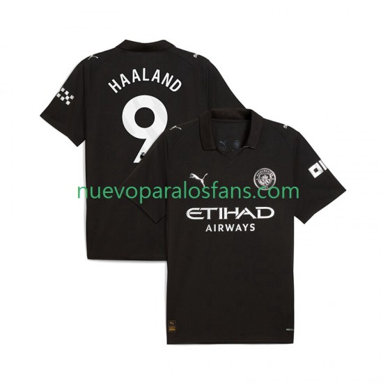 Camiseta de Fútbol Manchester City Erling Haaland 9 Hombre Exterior 2025-2026 Manga Corta