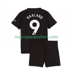 Camiseta de Fútbol Manchester City Erling Haaland 9 Niño Exterior 2025-2026 Manga Corta