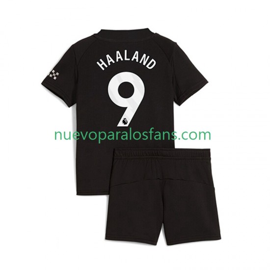 Camiseta de Fútbol Manchester City Erling Haaland 9 Niño Exterior 2025-2026 Manga Corta