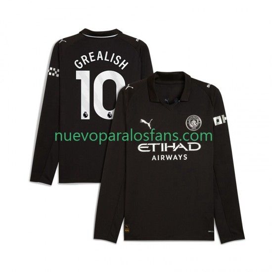 Camiseta de Fútbol Manchester City Jack Grealish 10 Hombre Exterior 2025-2026 Manga Larga