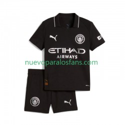 Camiseta de Fútbol Manchester City Niño Exterior 2025-2026 Manga Corta