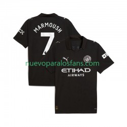 Camiseta de Fútbol Manchester City Omar Marmoush 7 Hombre Exterior 2025-2026 Manga Corta