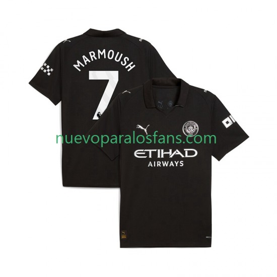 Camiseta de Fútbol Manchester City Omar Marmoush 7 Hombre Exterior 2025-2026 Manga Corta