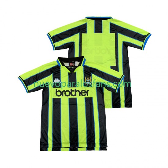 Camiseta de Fútbol Manchester City Retro Hombre Exterior 1998 1999 Manga Corta
