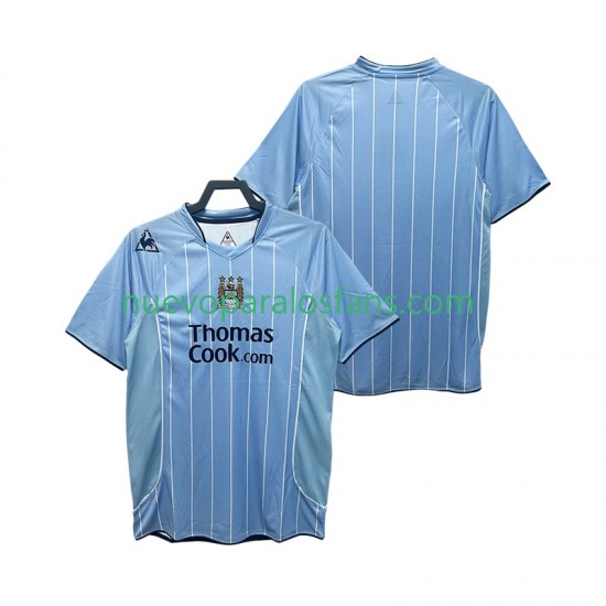 Camiseta de Fútbol Manchester City 2007 Retro Hombre Casa 2008 Manga Corta