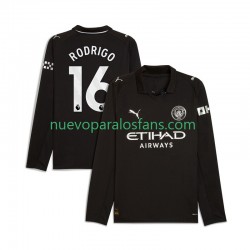 Camiseta de Fútbol Manchester City Rodrigo Hernandez 16 Hombre Exterior 2025-2026 Manga Larga